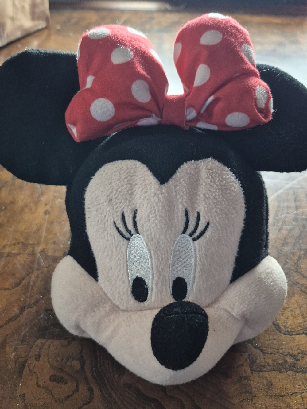 Disney Minnie Mouse Plush Head - Red Bow Kids Toy